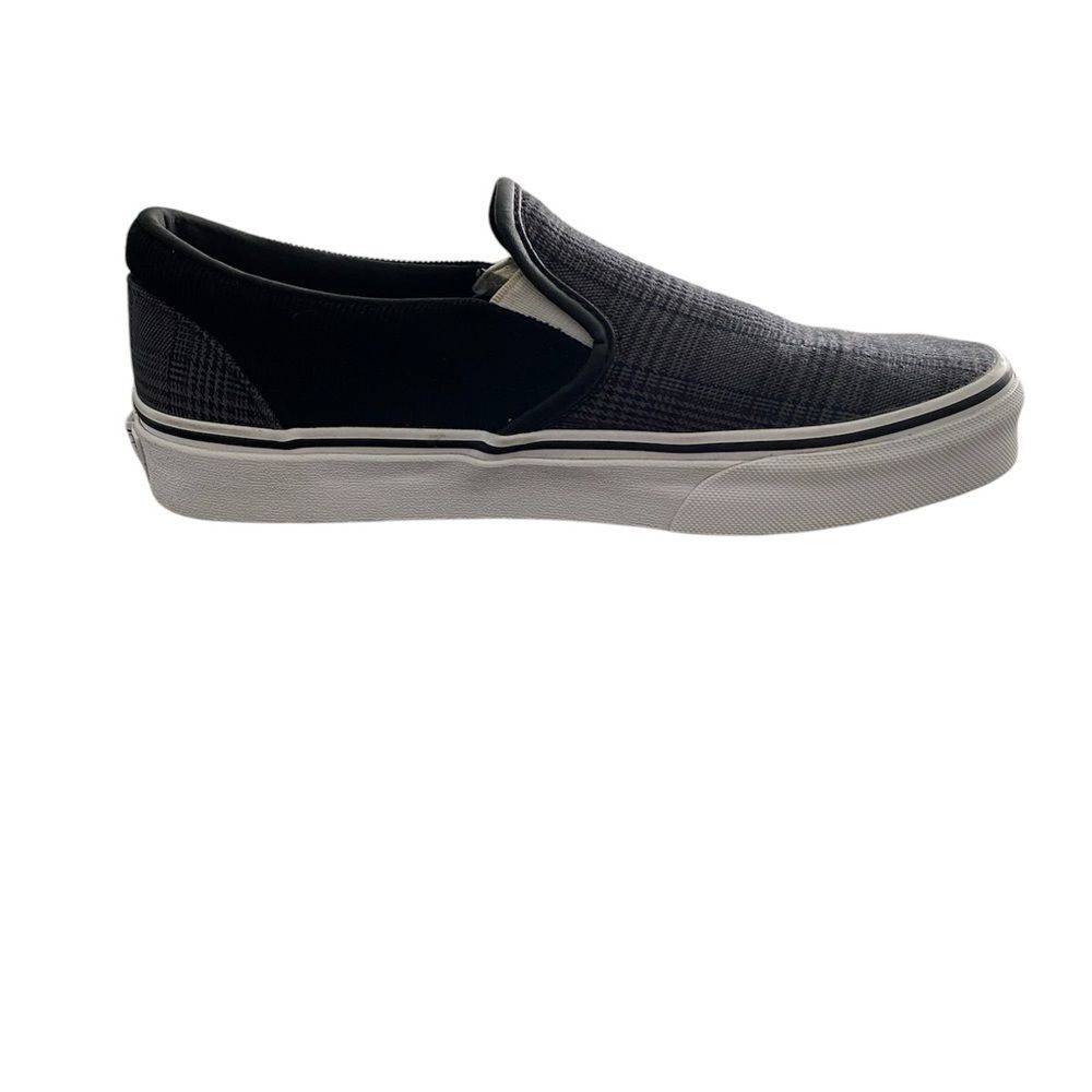 VANS Suiting Black & True White Slip-On Shoes‎ unisex Men 6.5 Women Sz 8.0 - Picture 6 of 10